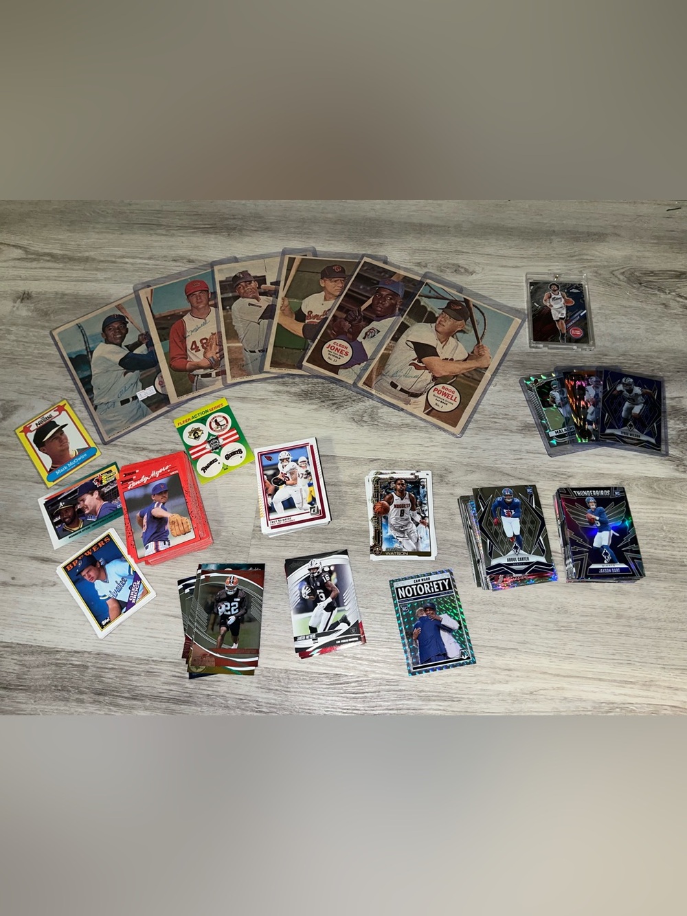 Sports cards, vintage, and new